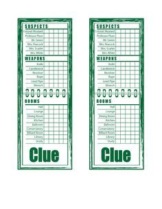 printable clue score sheets  microsoft word works