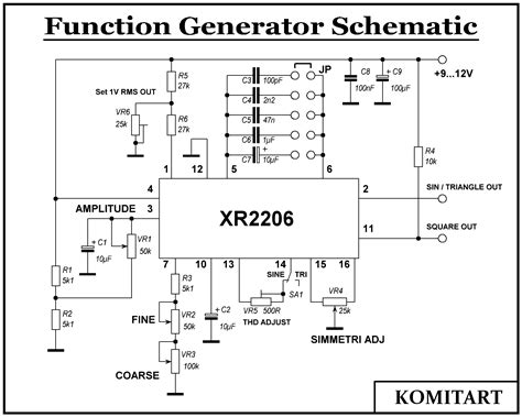 diy xr function generator schematic  komitart lay format pcb