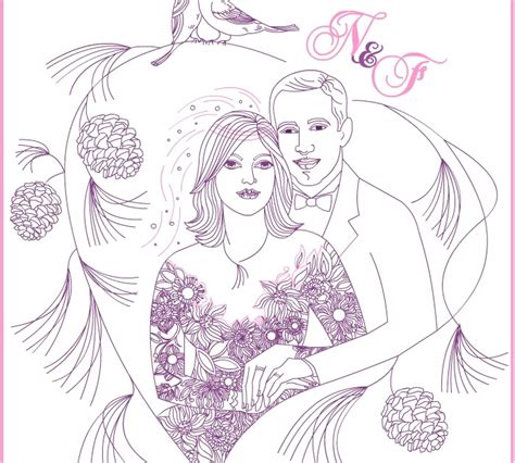 nicoles  coloring pages  wedding coloring page