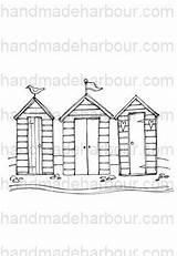 Hut Huts Stamp Coloring sketch template