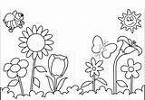 Spring Coloring Flower Pages Flowers Getdrawings sketch template