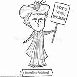 Pankhurst Emmeline Sketch sketch template