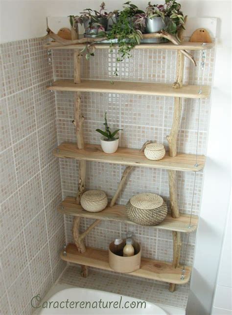etagere de salle de bain caractere naturel par benoit galloudec etagere bois flotte idee