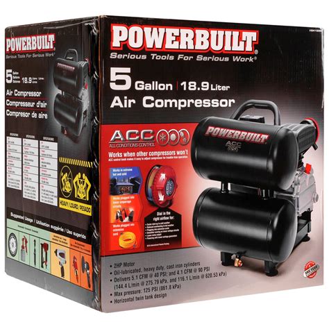 gallon twin tank  hp air compressor  acc powerbuilt tools