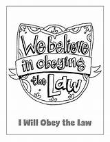 Coloring Law Obeying Latterdayvillage Pages Primary Lesson Lds sketch template