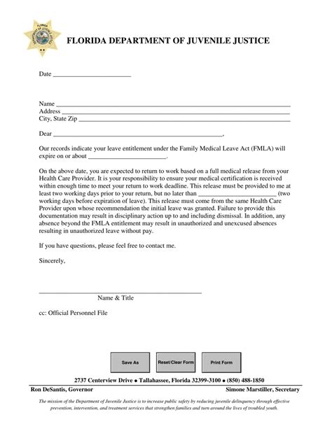 fmla exhaustion letter template