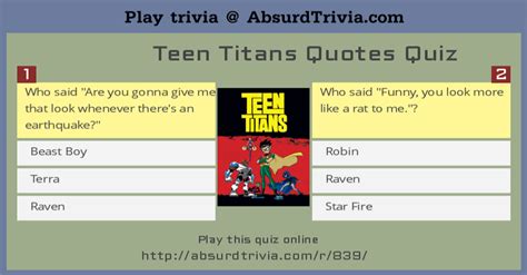 Teen Titans Quotes Quiz