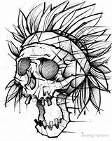 Native Skull American Drawing Getdrawings sketch template