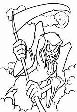 Coloring Scary Pages Grim Reaper Kids sketch template