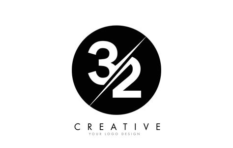 number logo design   creative cut  black circle