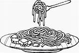 Spaghetti Drawing Plate Coloring Pages Food sketch template