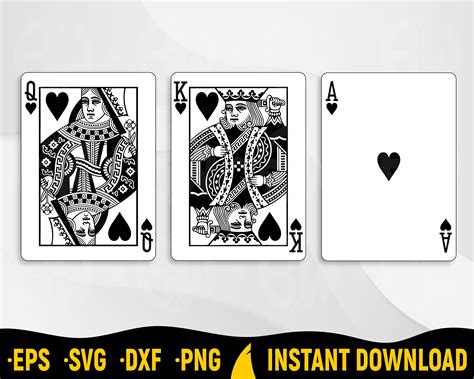 ace king  queen svg cards cricut playing cards svg etsy