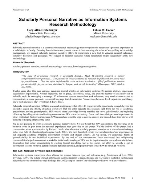 scholarly personal narrative  research methodology