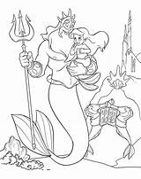 Coloring Mermaid Triton sketch template