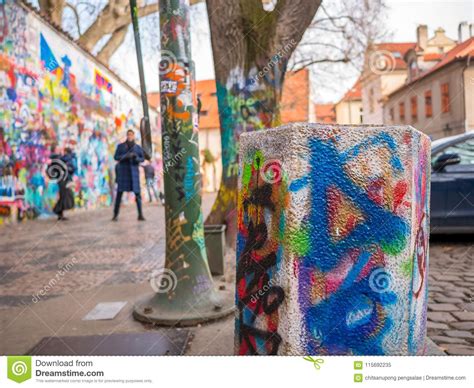 Prague Czech Republic Febuary 20 2018 The Lennon Wall Since The