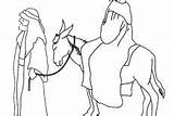 Joseph Mary Donkey Coloring Pages Bethlehem Near sketch template