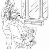 Coloring Pages Hairdresser Salon Hair Job Sheets Hairstyle Done Girl Her sketch template