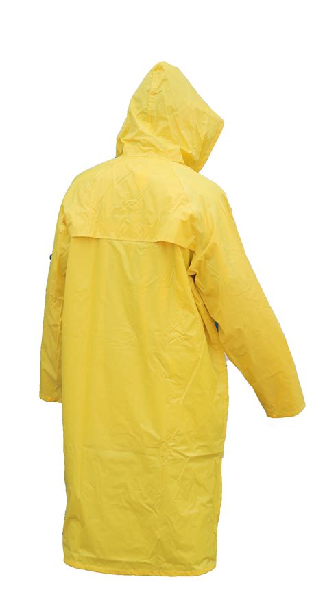 knee length yellow rain coat select ppe