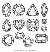 Coloring Gem Jewels Gemstone Pages Drawing Gemstones Sketch Illustration Set Diamond Hand Stock Vector Stones Jewel Adult Line Getdrawings Jewelry sketch template