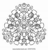 Mandala Tree Sacred Bodhi Vector Flowers Large Shutterstock Stock Fig Buddhism Symbol Coloring Adult Preview sketch template