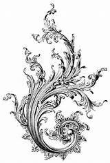 Drawing Filigree Tattoo Vintage Baroque Frame Acanthus Choose Board Ornament Leaf sketch template