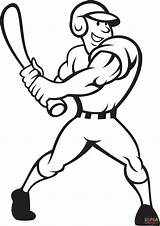 Baseball Coloring Player Pages Cartoon Batting Side Clipart Drawing Vector Printable Clip Batter Bat Da Draw Easy Illustration Softball Color sketch template