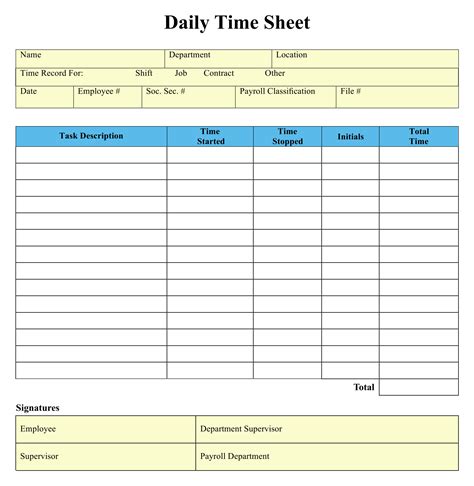 printable time sheet template printable templates