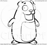 Hamster Clipart Coloring Cartoon Outlined Cory Thoman Vector Regarding Notes Clipartof sketch template