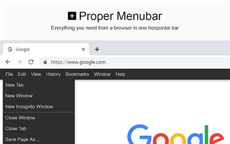proper menubar  google chrome chrome web store