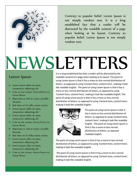 newsletter cover page template hq printable documents