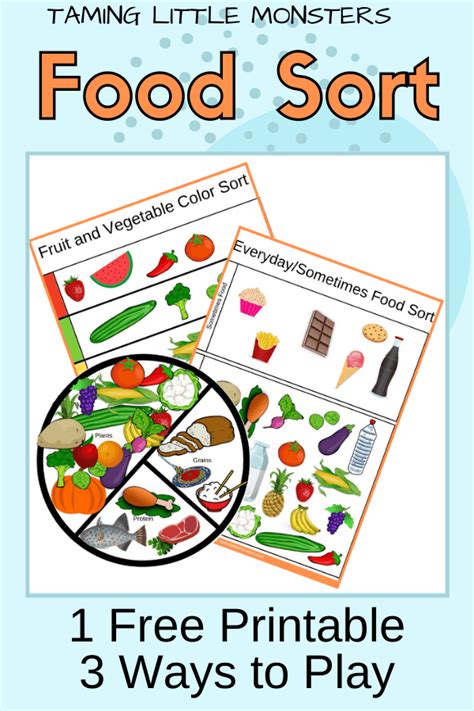healthy eating printables  activity pack  kids taming
