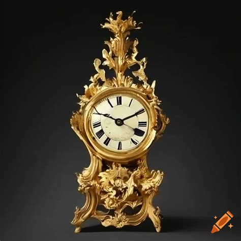 rococo gilded clock  craiyon