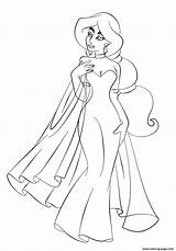 Coloring Princess Jasmine Wedding Disney Pages Dress Printable sketch template