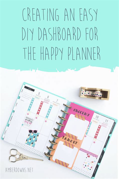 creating  easy diy dashboard   happy planner happy planner