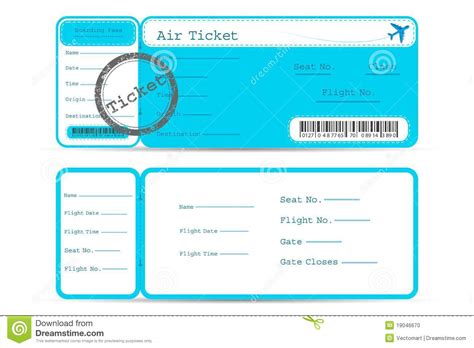 flight ticket stock photo image