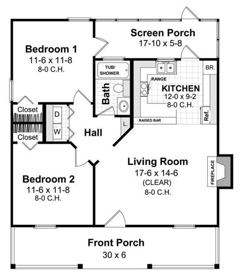 adorable  bedroom cottage house plan featuring  bedrooms front porch  rear screened porch