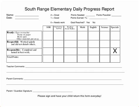 simple progress report template