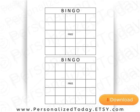 blank printable bingo board calling cards    printable