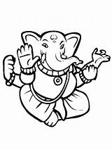 Ganesha Ganesh Mythologie Hindou Dieux Mycoloring Authentique Déesses sketch template