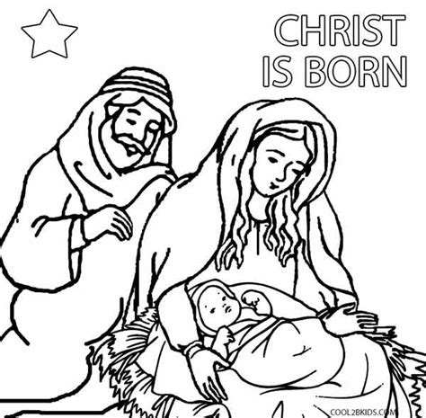 printable nativity scene coloring pages  kids coolbkids
