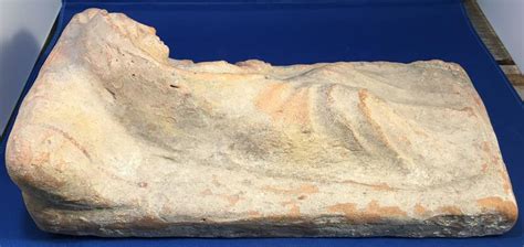 Rare Terracotta Sculpture Of An Ancient Etruscan Reclining Figure For