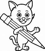 Coloring Pen Pages Writing Cat Printable Text Colouring Kids Getcolorings Getdrawings Wecoloringpage sketch template