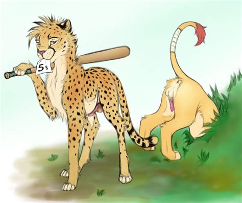rule 34 4 toes ass up balls baseball bat cheetah duo feline feral fur