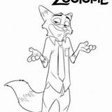 Coloring Zootopia Otterton Mrs Template Fox sketch template
