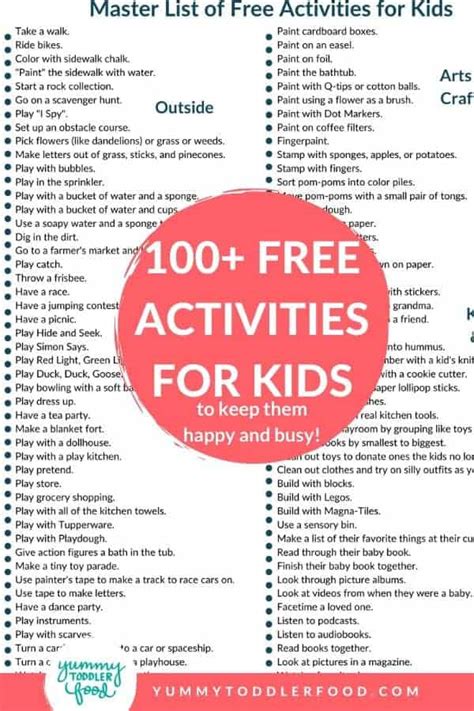 master list   activities  kids  easy ideas