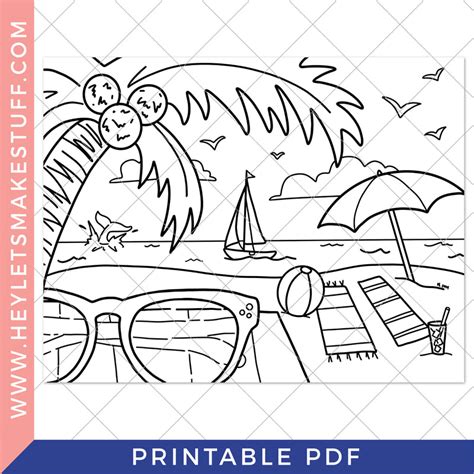 printable summer coloring page hey lets  stuff