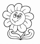 Flower Sunflower Coloring Pages Daisy Flowers Printable Girl Little Kids Drawings sketch template