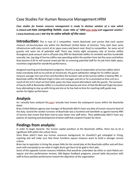 human resources case study examples business case study examples dadane