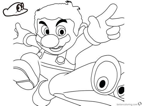 super mario odyssey coloring pages running super mario odyssey