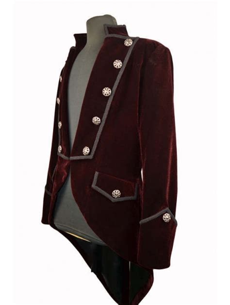 wine red double breasted tuxedo style gothic jacket for men